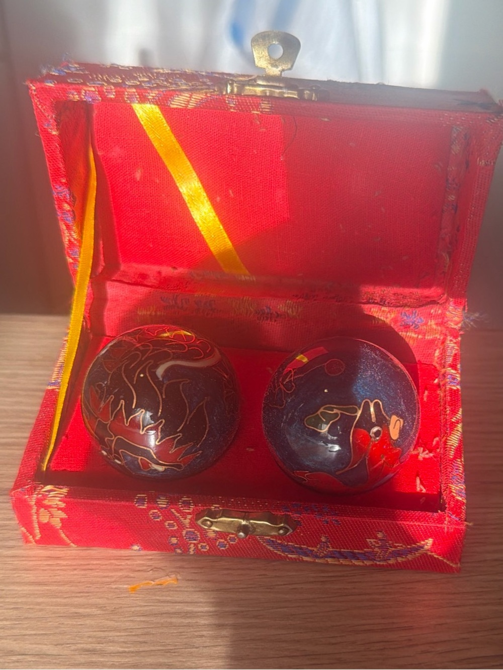 Traditional Chinese Baoding Healing Balls - Red Decorative Set